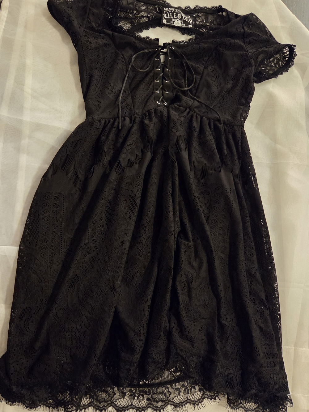Vintage Killstar Rare Bella Morte Lost Babydoll Dress with Tie Front, XS - Picture 2 of 10